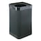 Safco At-Your-Disposal 38 gal Square Outdoor Can, Black, Top Hole, HDPE, 18 in 9790BL - alternate 1